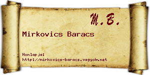 Mirkovics Baracs névjegykártya
